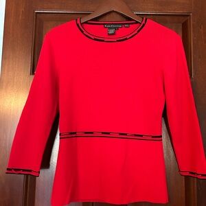 Ziani Couture Red and Black Long Sleeve Top